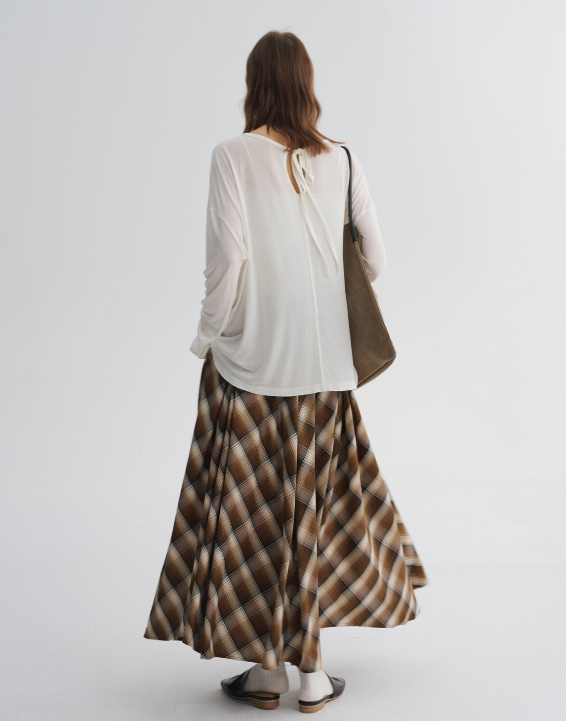 Plaid A-Line Maxi Skirt