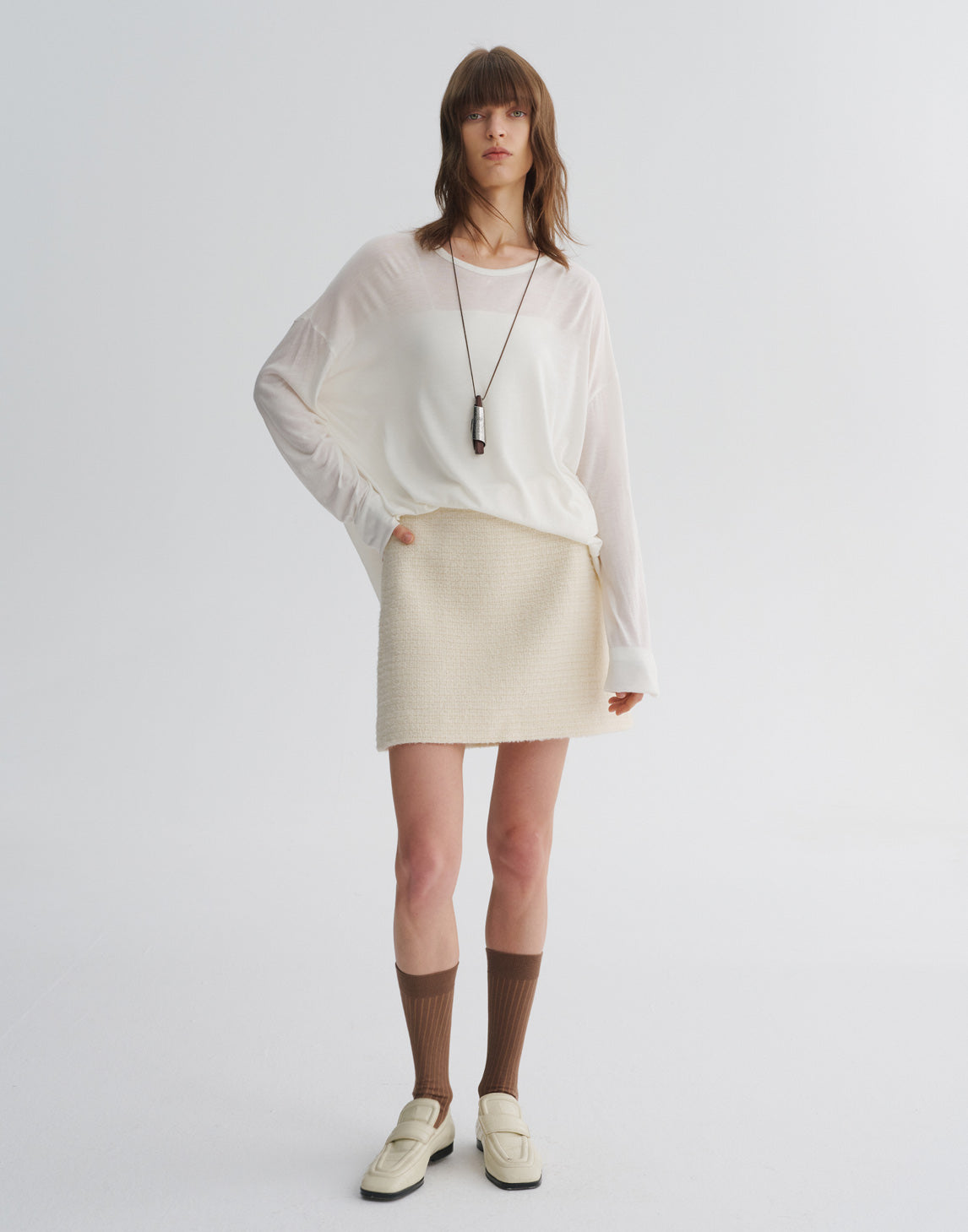 Tailored A-Line Mini Skirt