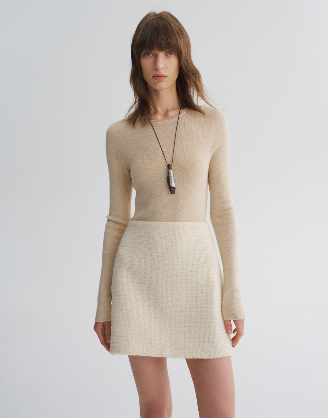 Tailored A-Line Mini Skirt