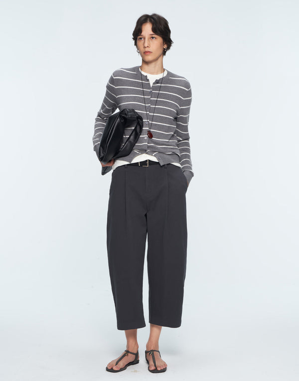 Casual Striped Knit Cardigan
