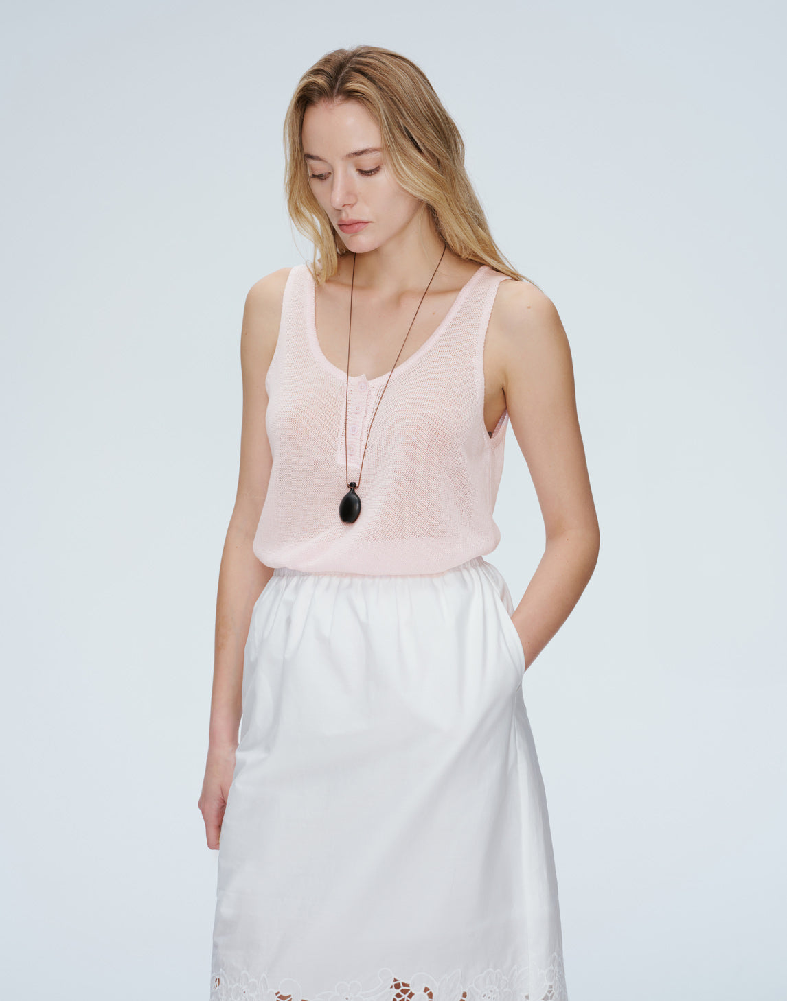 Coastline Henley Knit Tank