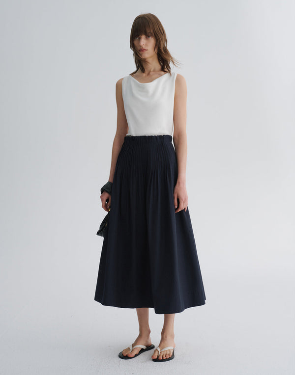 Draped-Neck Sleeveless Top