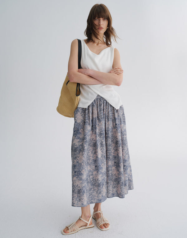 Draped-Neck Sleeveless Top