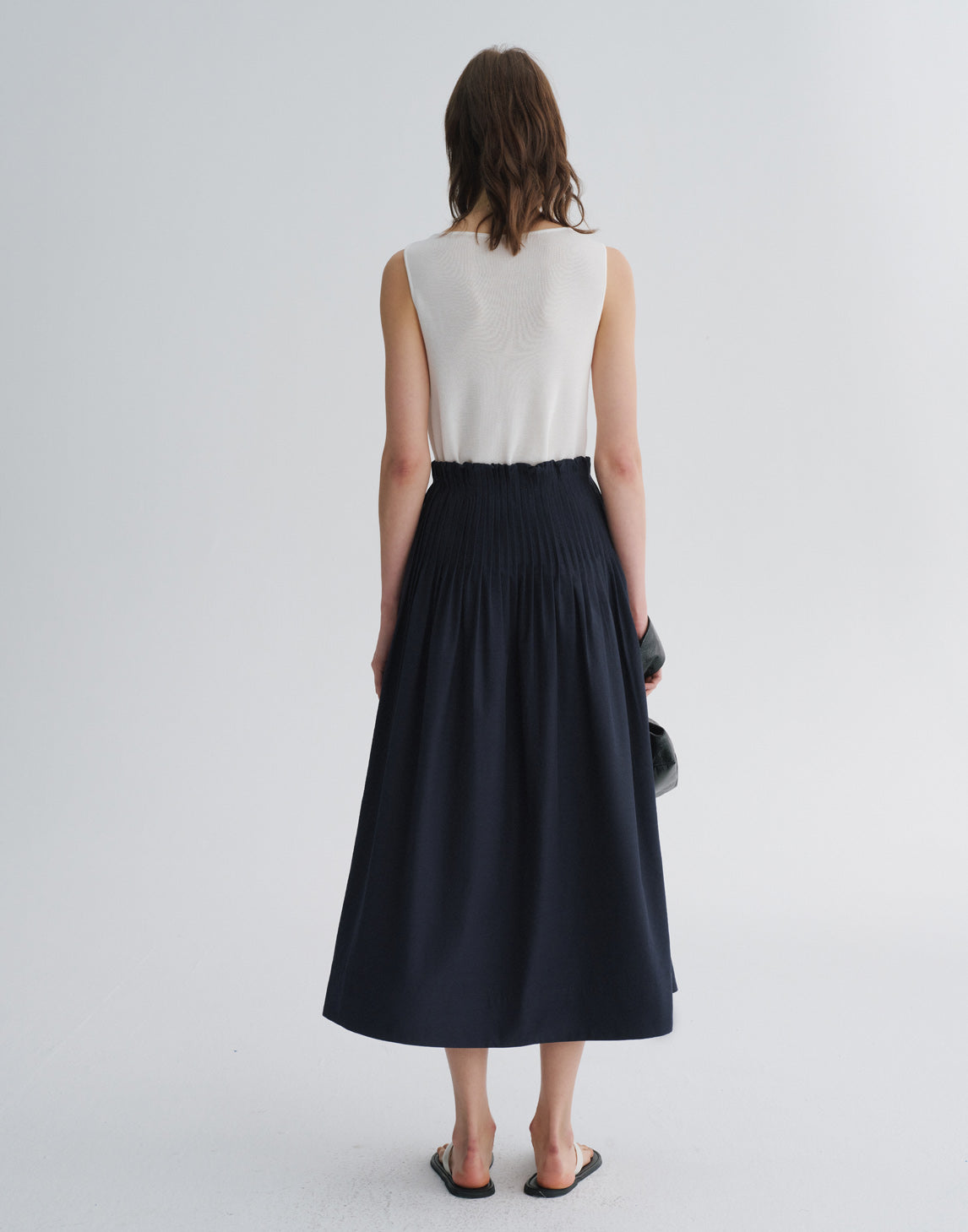 Draped-Neck Sleeveless Top