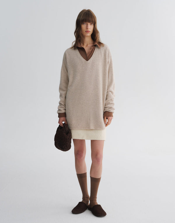 V-Neck Wool Pullover Sweater