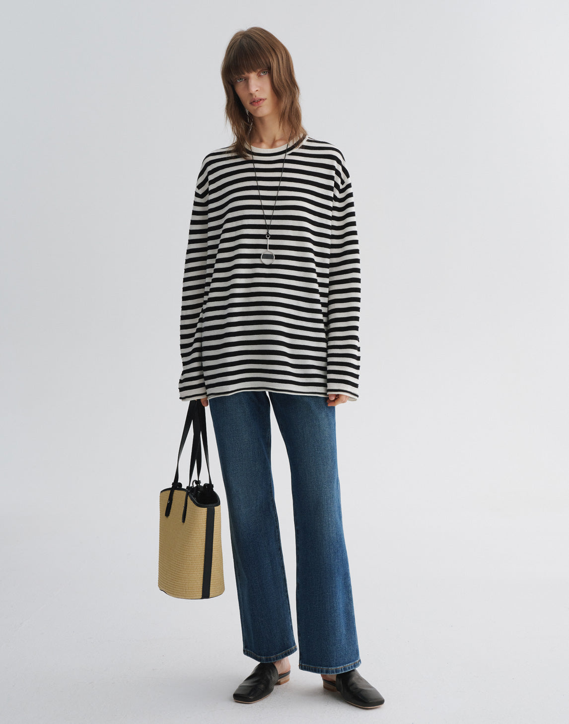 Striped Knit Pullover Sweater