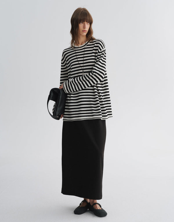 Striped Knit Pullover Sweater