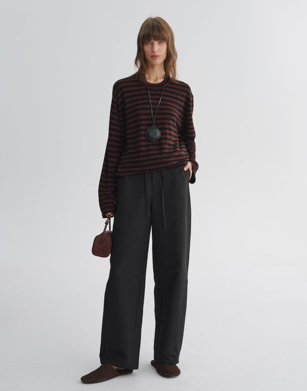 Striped Knit Pullover Sweater