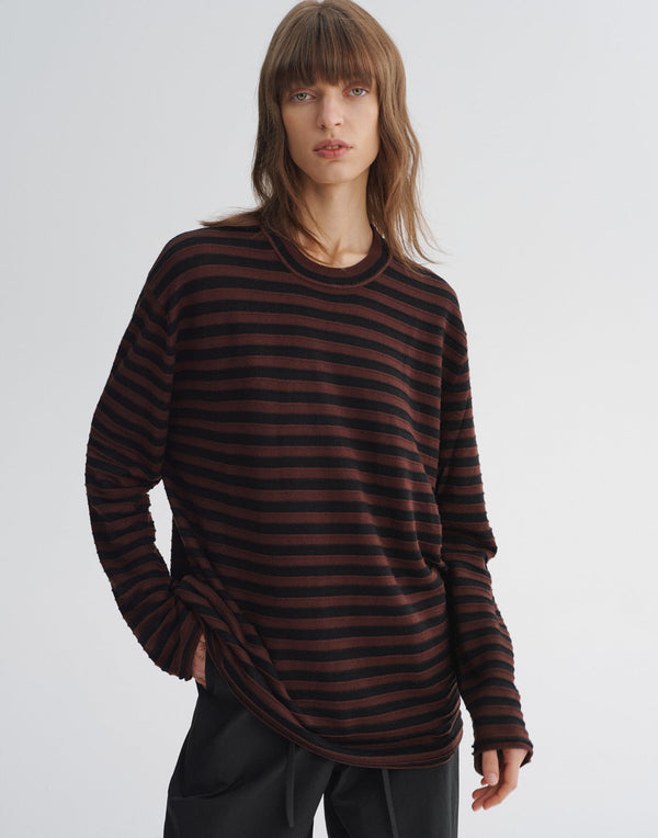 Striped Knit Pullover Sweater