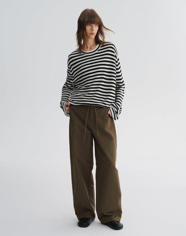 Striped Knit Pullover Sweater