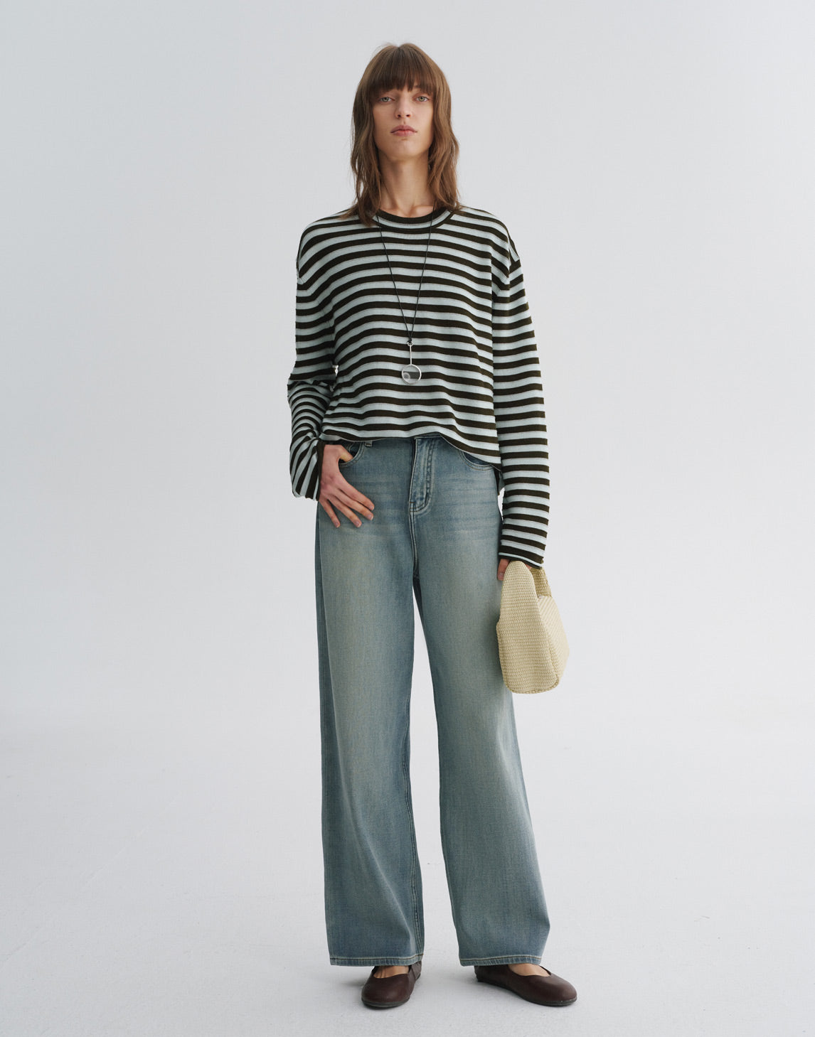 Striped Knit Pullover Sweater