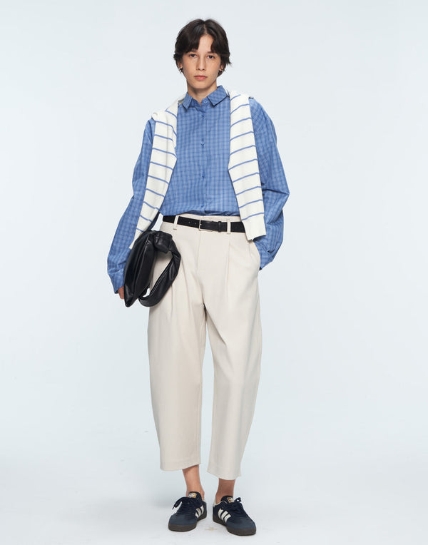Contemporary Checkered Button-Up