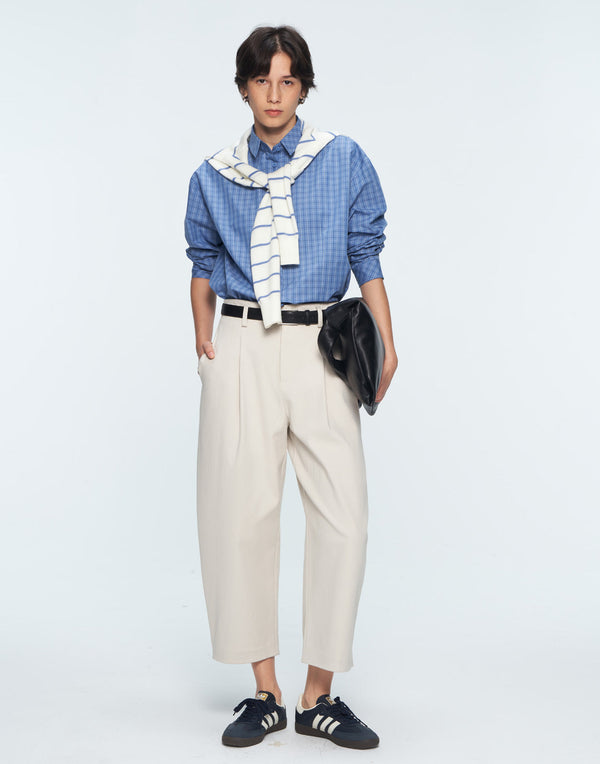 Contemporary Checkered Button-Up