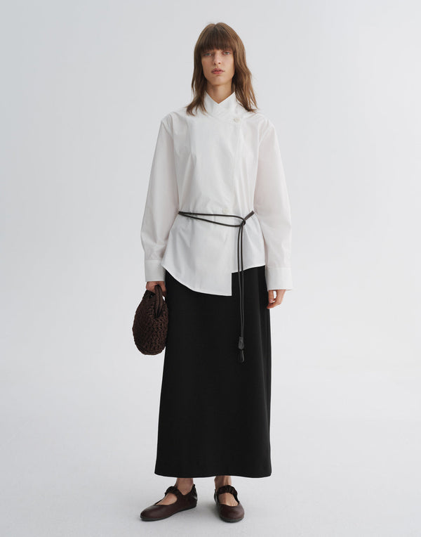 Asymmetrical Cross-V Blouse