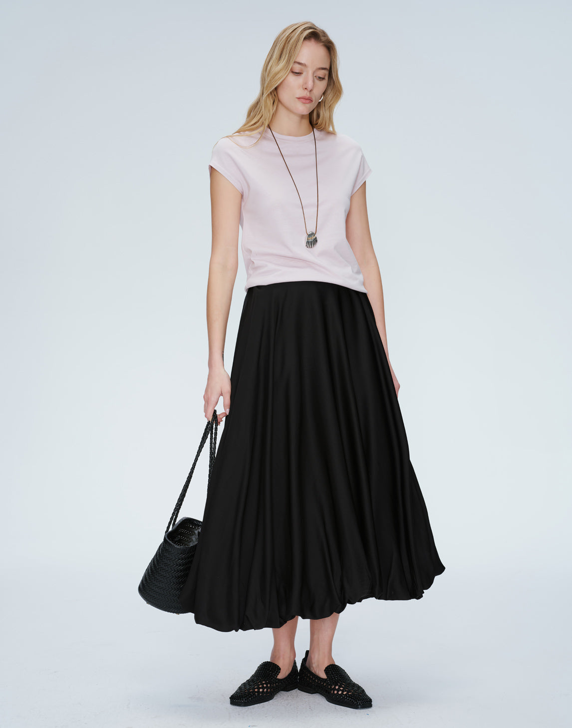 Cap Sleeve Leinenmischung T-Shirt