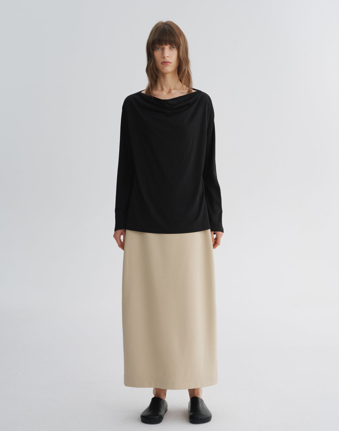Off-Shoulder Draped Neck Tee