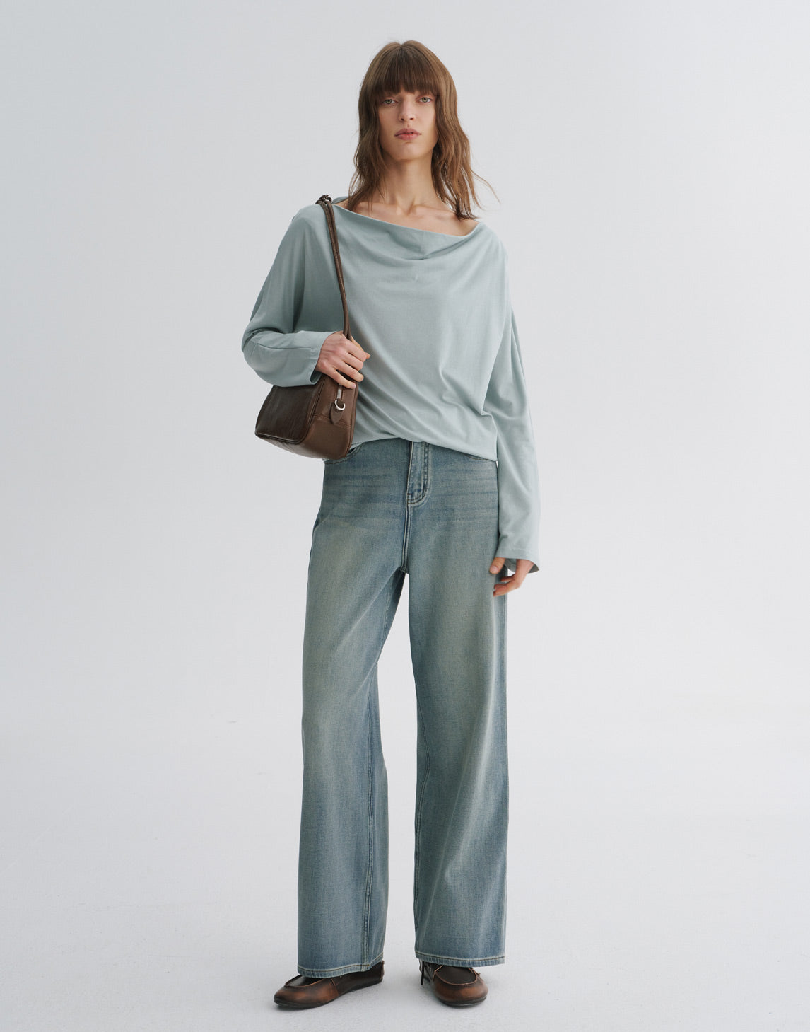 Off-Shoulder Draped Neck Tee