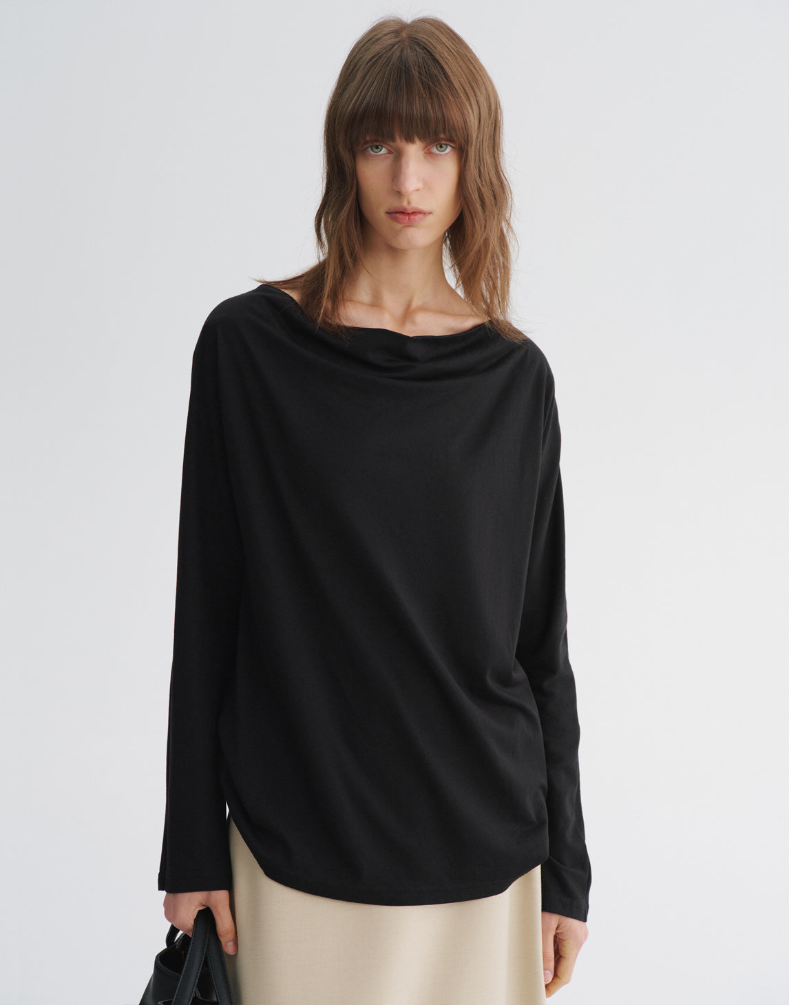 Off-Shoulder Draped Neck Tee