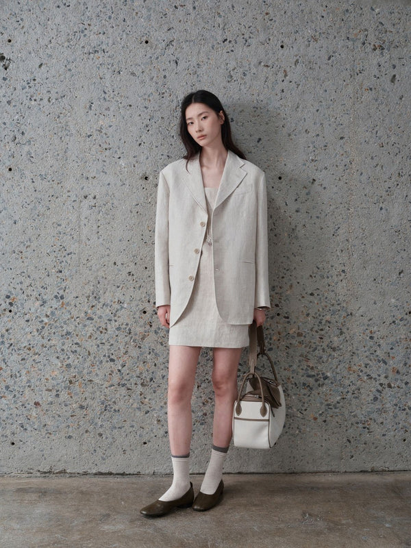 Ecru Linen Blazer