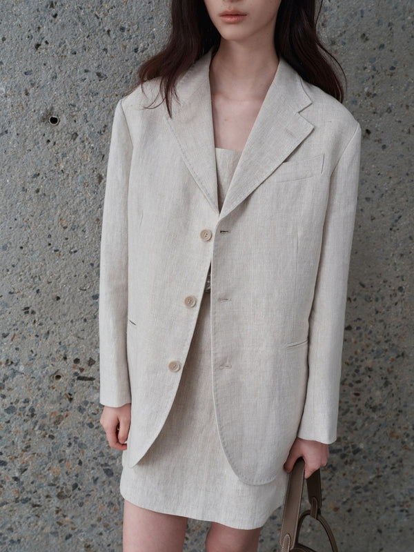 Ecru Linen Blazer
