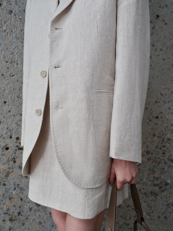 Ecru Linen Blazer
