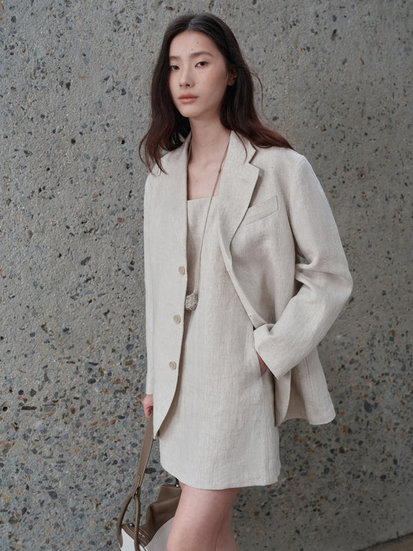 Ecru Linen Blazer