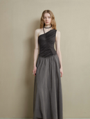 Asymmetric Ruched Panel Dress