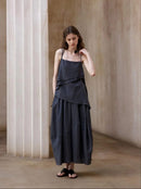 RIKA BULB SKIRT- DARK BULE