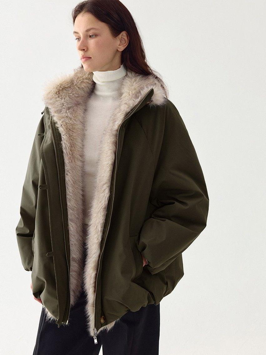 Eco-Fur Collar Down Jacket
