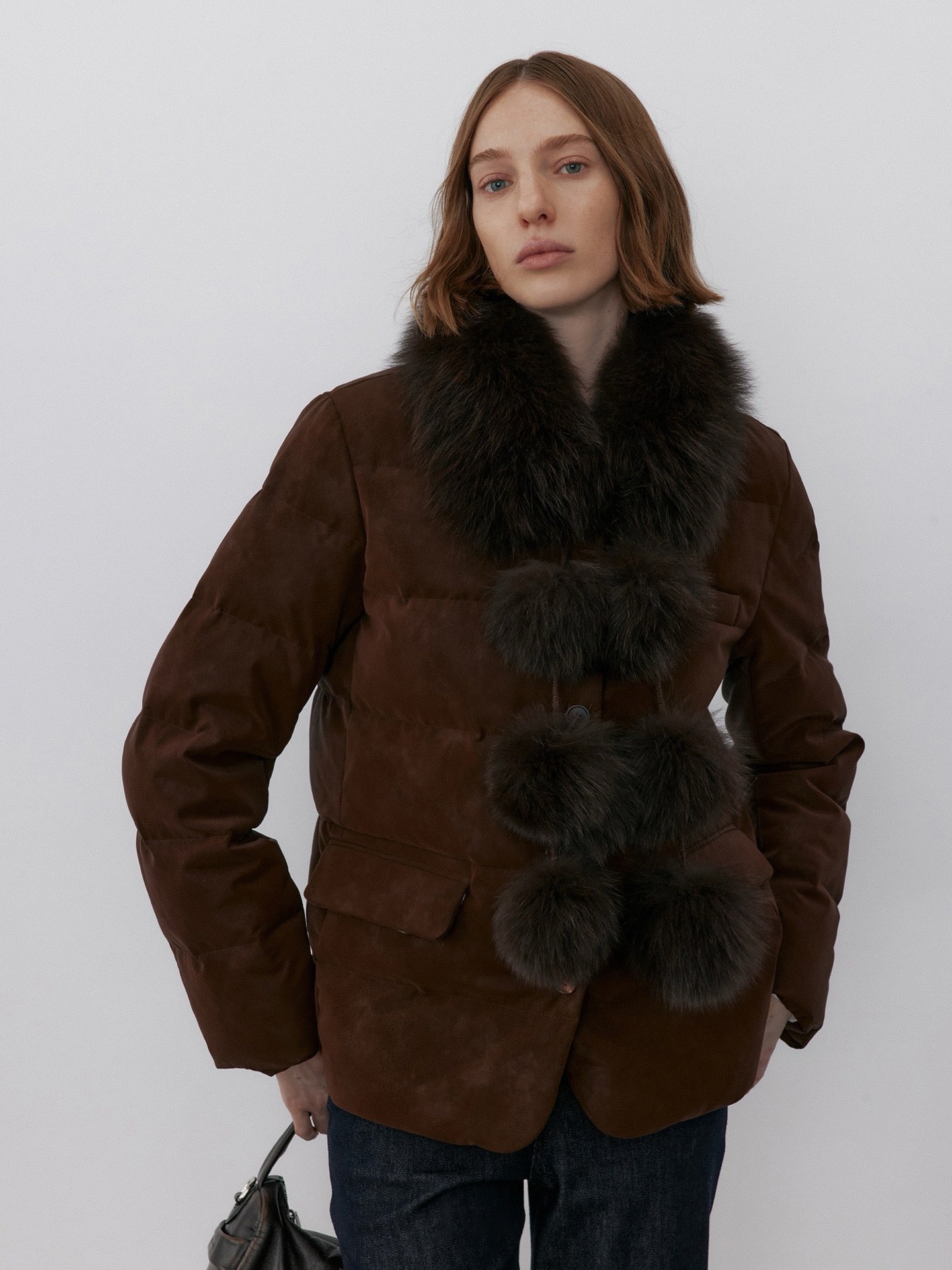Fox-Fur Pom Scarf