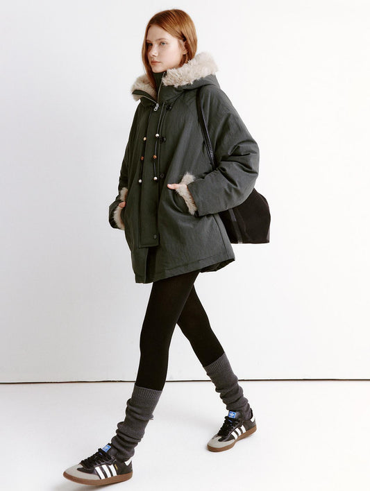 Fur-Trim Utility Down Parka