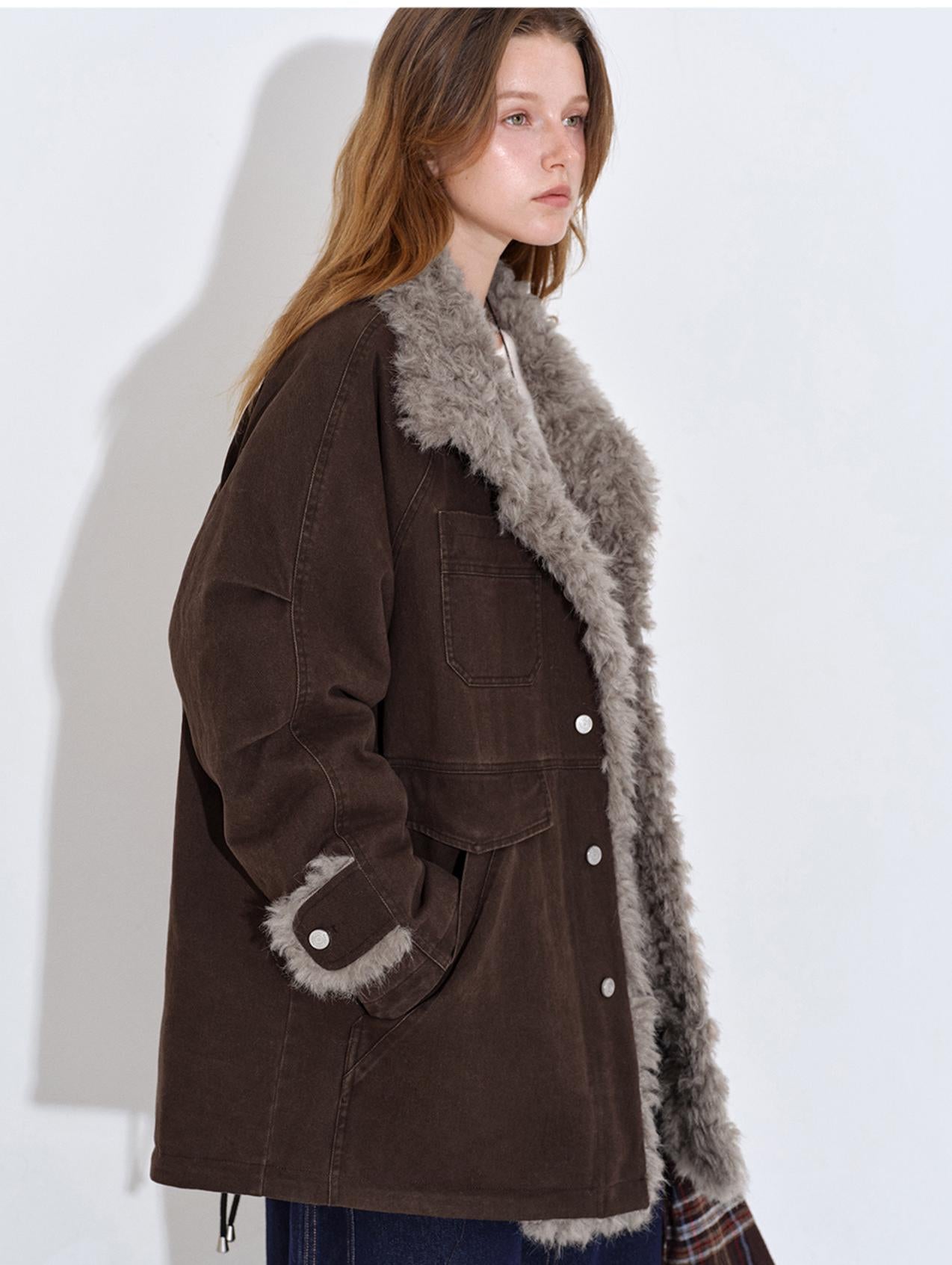 Washed Canvas Fur-Trim Down Parka