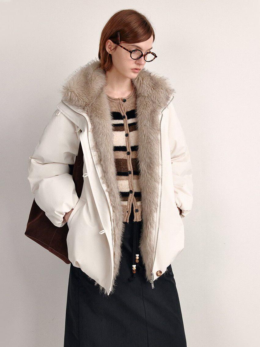 Eco-Fur Collar Down Jacket