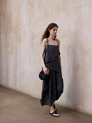 RIKA BULB SKIRT- DARK BULE