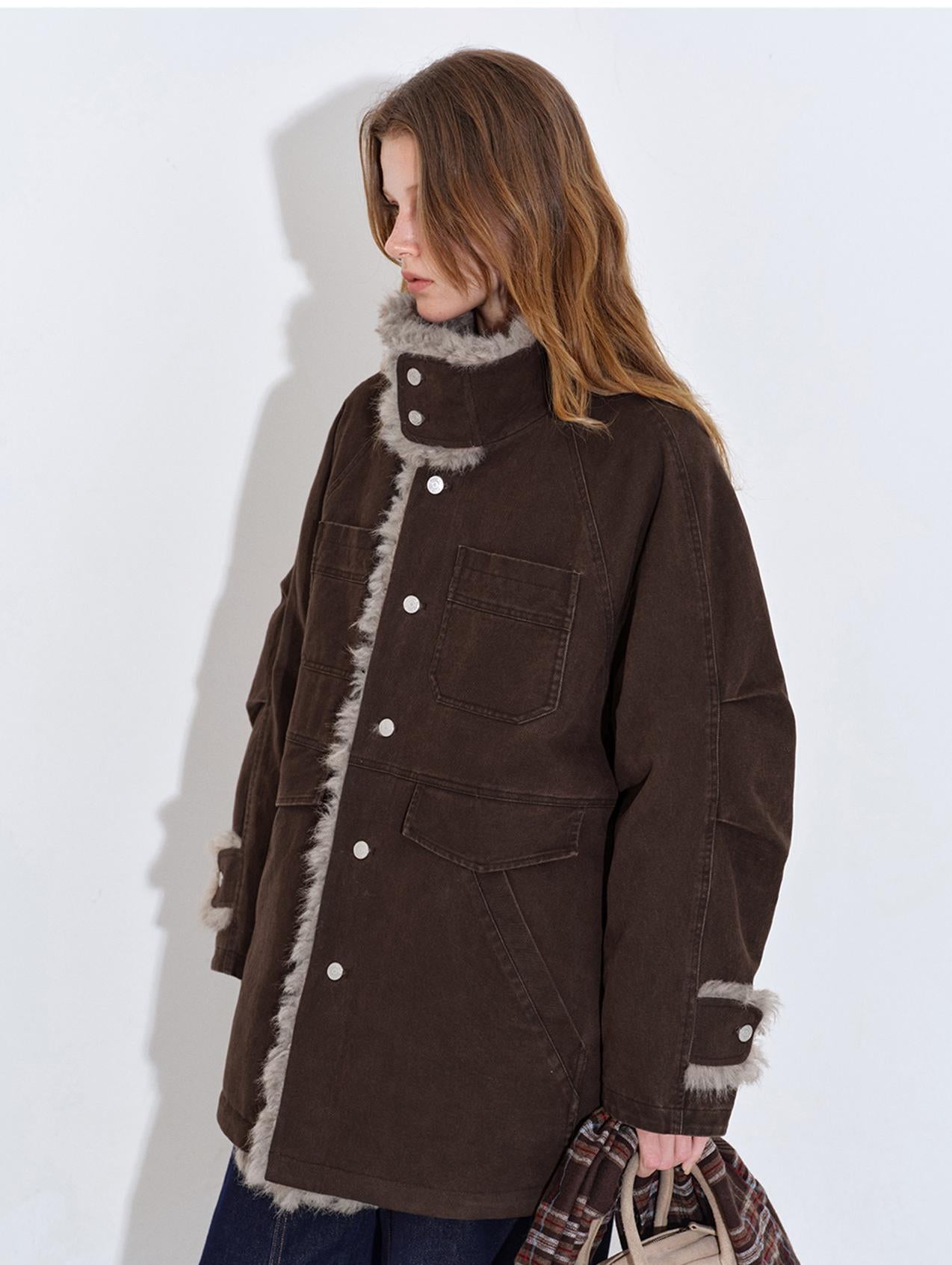 Washed Canvas Fur-Trim Down Parka