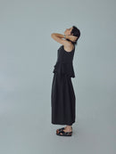 Black Textured Layered Cami Set
