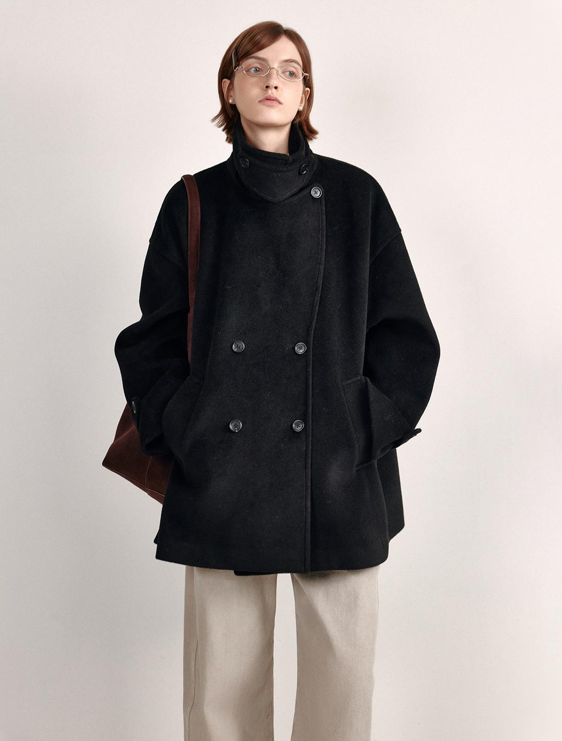 Cape-Form Cocoon Coat