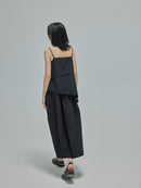 Black Textured Layered Cami Set