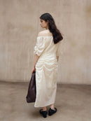 SEYLA RUCHED OFF-SHOULDER DRESS