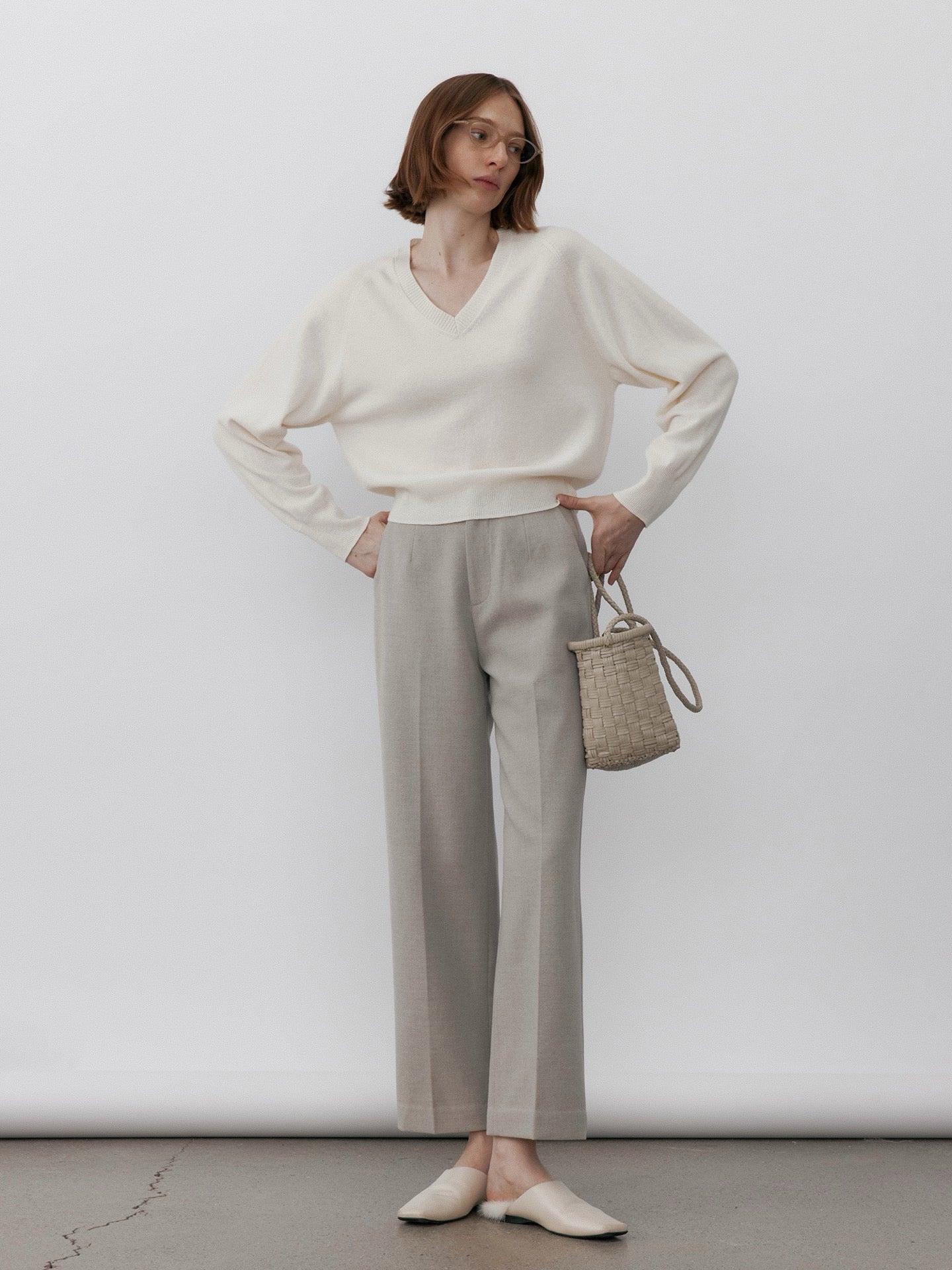 Peacock V-Neck Wool Sweater