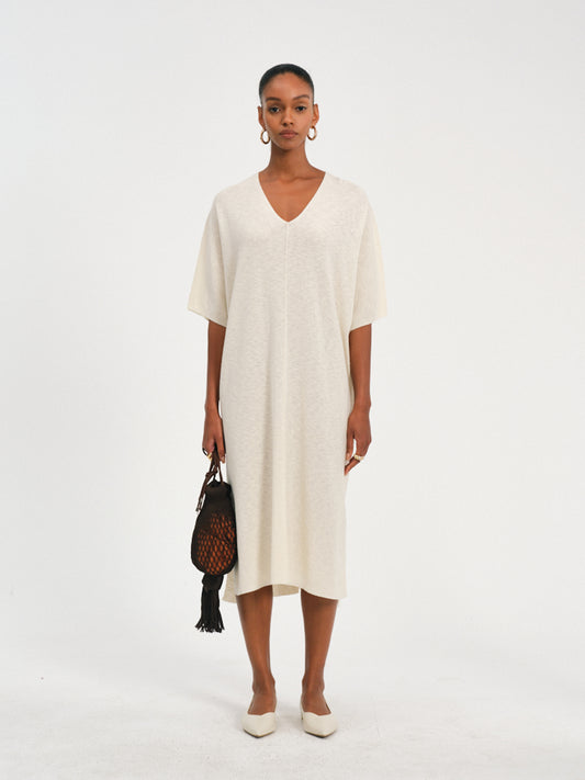 V-Neck Batwing Dress