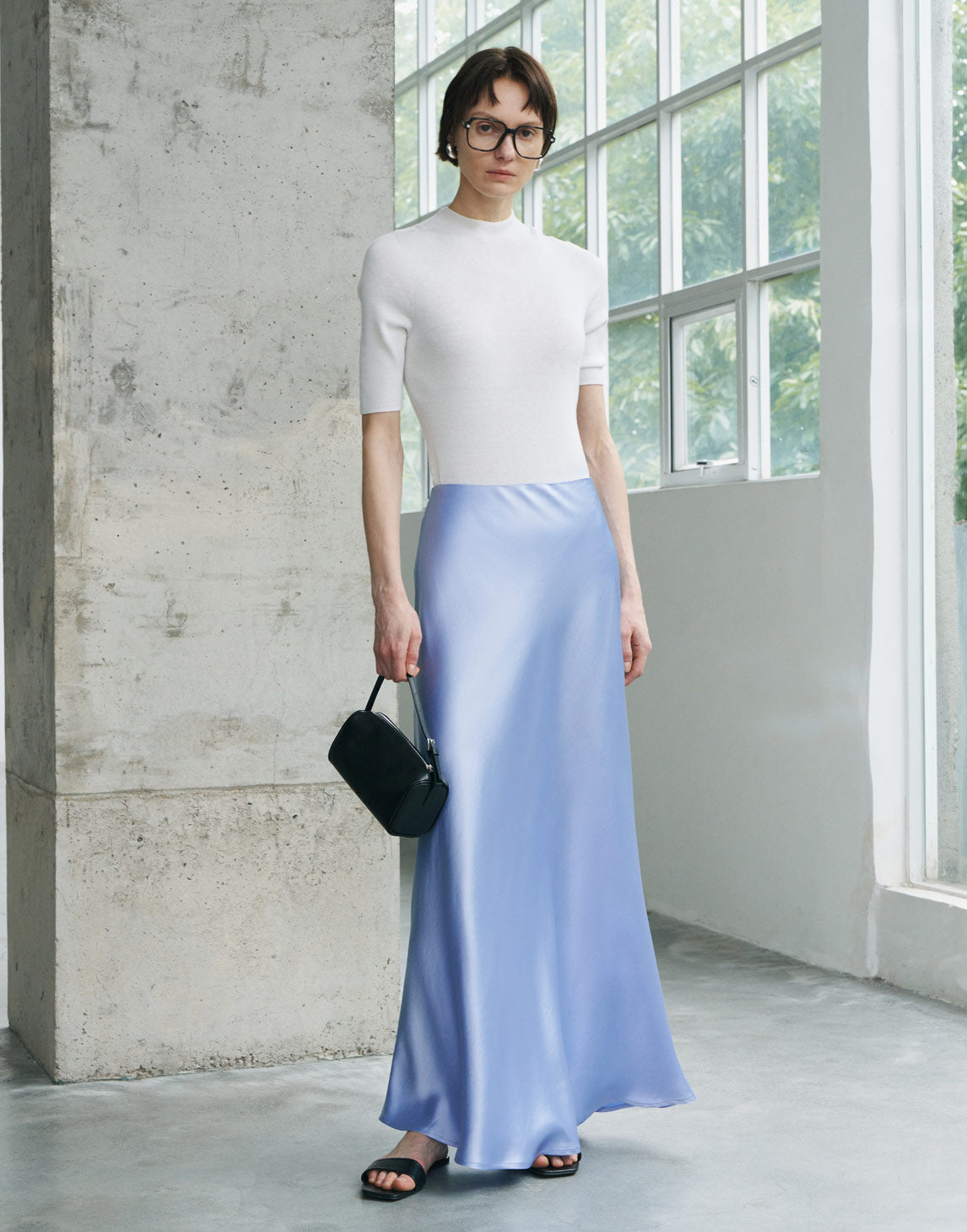 Hazel Acetate Satin Skirt