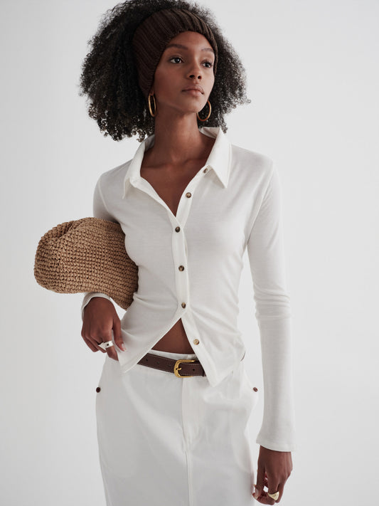 Pearl Collar Top