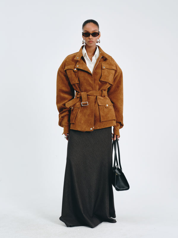 Utility Belted Jacket