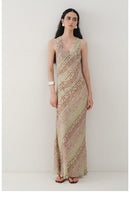 Paisley Print Cutout Maxi Dress