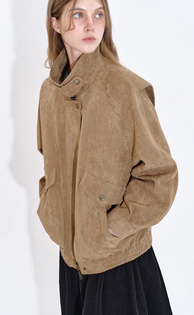Retro Suede-Feel Quilted Jacket