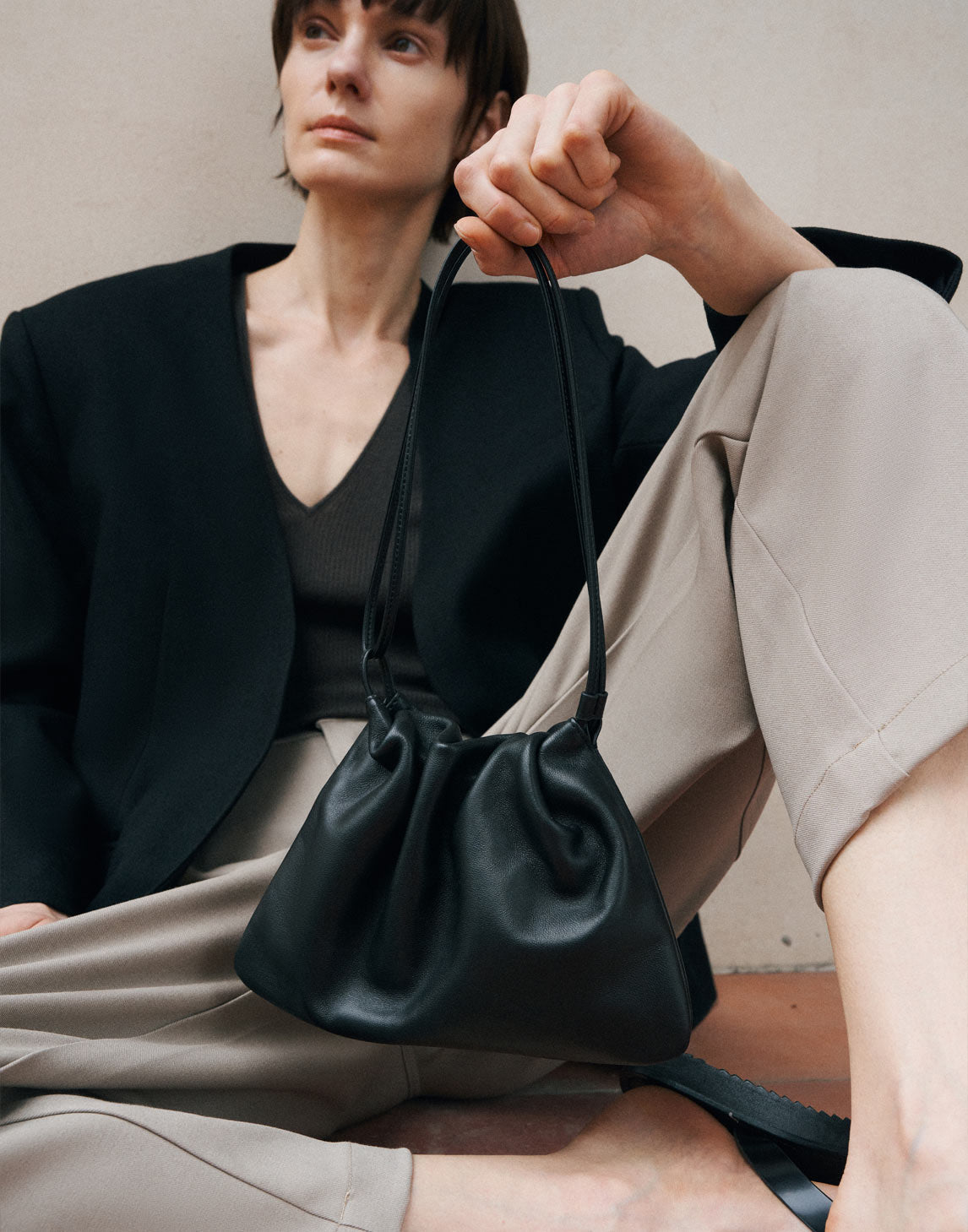 Sac en agneau couleur nuage