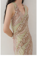 Paisley Print Cutout Maxi Dress