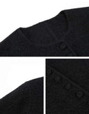 Wool Double-Faced Round Neck Short Jacket