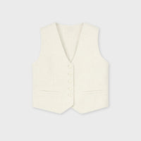 Double Face Cropped Wool Vest